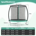 Apvalus lauko batutas su apsauginiu tinklu ir kopėčiomis (Žalia) – Paveikslėlis 2