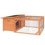 Atsparus oro sąlygoms narvas smulkiems gyvūnams su voljeru ir ištraukiamu dugno padėklu