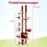 Aukščio reguliuojama kačių draskyklė su sizalio stulpais ir grybo motyvu (Daugiaspalvė)