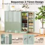 Aukšta virtuvės spintelė su durelėmis ir reguliuojamomis lentynomis (Žalia) – Paveikslėlis 3