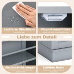 Aukšta virtuvės spintelė su reguliuojamomis lentynomis ir durelėmis (Pilka) – Paveikslėlis 4