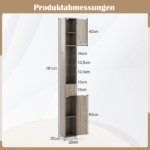 Aukšta vonios spintelė su apšvietimu ir stalčiumi (Pilka) – Paveikslėlis 2