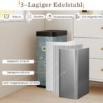 Automatinė nerūdijančio plieno šiukšliadėžė su judesio jutikliu 60 L (Sidabrinė)