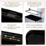 Automatinė nerūdijančio plieno šiukšliadėžė su judesio jutikliu 60 L (Sidabrinė)