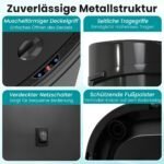 Automatinė šiukšliadėžė su sensoriumi ir dviguba rūšiavimo zona 58 l talpos (Juoda) – Paveikslėlis 4