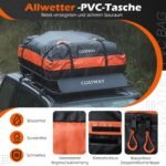 Automobilio stogo 425 L krepšys atsparus vandeniui ir su tvirtu rėmu (Oranžinė) – Paveikslėlis 5
