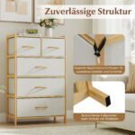 Bambukinė komoda su 5 medžiaginiais stalčiais ir viršutine lentyna (Natūrali) – Paveikslėlis 5