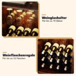 Baro spinta su LED apšvietimu ir reguliuojamomis lentynomis (Kaimiška ruda) – Paveikslėlis 4