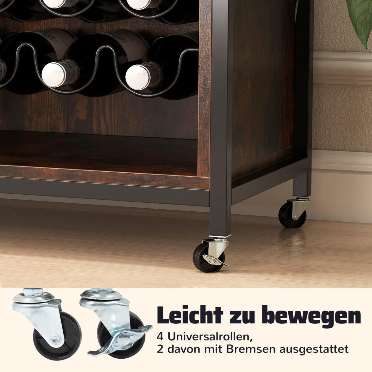 Baro spinta su LED apšvietimu ir reguliuojamomis lentynomis (Kaimiška ruda) – Paveikslėlis 5