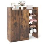 Batų spintelė su reguliuojamomis lentynomis ir atviromis nišomis (Kaimiška ruda)