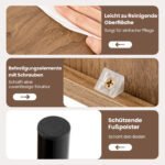 Boho stiliaus šoninis staliukas su PE rotango durimis ir daiktadėže (Natūrali) – Paveikslėlis 3