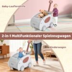 Daugiafunkcinė 2-in-1 vaikštynė su ratukais ir saugos diržu (Pilka) – Paveikslėlis 3