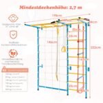 Daugiafunkcinė 7-in-1 vidaus laipiojimo sienelė su gimnastikos kilimėliu (Mėlyna)