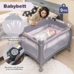 Daugiafunkcinė sulankstoma kelioninė lovytė-maniežas (Violetinė) – Paveikslėlis 2