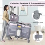 Daugiafunkcinė sulankstoma kelioninė lovytė-maniežas (Violetinė) – Paveikslėlis 4