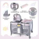 Daugiafunkcinė sulankstoma kelioninė lovytė-maniežas (Violetinė) – Paveikslėlis 5