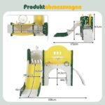 Daugiafunkcinė vaikiška čiuožykla-žaidimų aikštelė su laipiojimo konstrukcija (Geltona) – Paveikslėlis 2