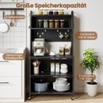 Daugiafunkcinė virtuvės spintelė su ratukais ir perforuota lenta (Pilka) – Paveikslėlis 3