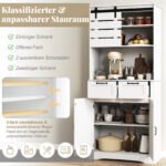 Daugiafunkcinė virtuvinė spintelė su įkrovimo stotele ir reguliuojama lentyna (Balta) – Paveikslėlis 4