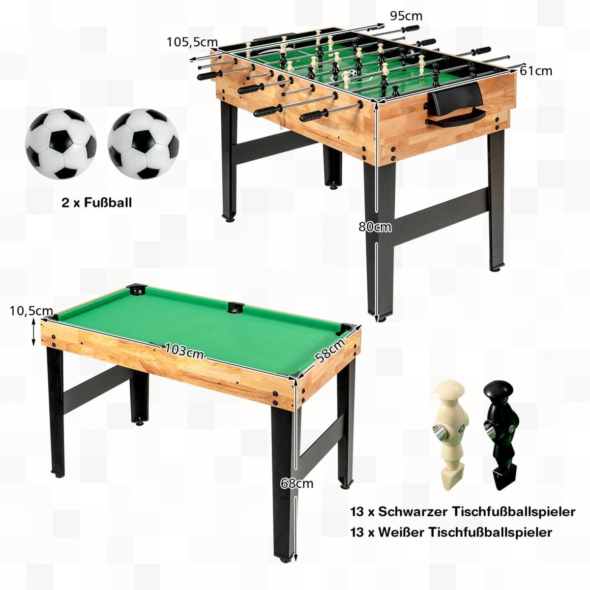 Daugiafunkcinis 10-in-1 žaidimų stalas vaikams ir suaugusiems (Spalvota) – Paveikslėlis 2