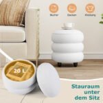 Daugiafunkcis pufas su daiktadėže ir nuimamu dangčiu (Balta) – Paveikslėlis 4