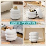 Daugiafunkcis pufas su daiktadėže ir nuimamu dangčiu (Balta) – Paveikslėlis 5