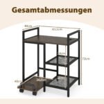 Daugiafunkcis spausdintuvo staliukas su įkrovimo stotele ir talpiomis lentynomis (Rustikinė ruda) – Paveikslėlis 2