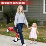 Daugiafunkcis triratukas-balansinis dviratukas su šviečiančiais ratais ir reguliuojama sėdyne (Raudona)