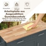 Daugiafunkcis virtuvės vežimėlis su stalčiais ir ratukais (Pilka)