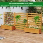 Dekoratyvinė medinė sienelė su integruotais vazonais ir vijoklinių augalų atrama (Geltona) – Paveikslėlis 5