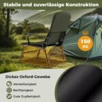 Didelės apkrovos sulankstomas kempingo krėslas su reguliuojamomis kojomis (Žalia) – Paveikslėlis 5