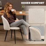 Dviejų audiniu apmuštų valgomojo kėdžių komplektas su plieninėmis kojomis ir ergonomišku atlošu – Paveikslėlis 5