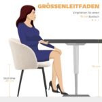 Dviejų audiniu apmuštų valgomojo kėdžių komplektas su plieninėmis kojomis ir ergonomišku atlošu – Paveikslėlis 7