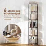 Dviejų dalių 6 pakopų knygų lentyna su plieniniu rėmu