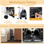 Dvigubas vežimėlis gyvūnams su dviejomis sėdimosiomis vietomis ir reguliuojamu stogeliu (Pilka) – Paveikslėlis 3