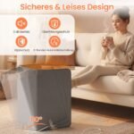 Elektrinis sulankstomas kojų šildytuvas po stalu su termostatu (Pilka)