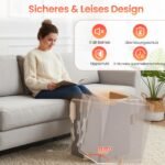 Elektrinis sulankstomas pėdų šildytuvas po stalu (Smėlio spalvos)