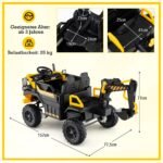 Elektrinis vaikų ekskavatorius-minikrautuvas su 4 varomaisiais ratais ir nuotoliniu valdymu tėvams (Geltona) – Paveikslėlis 2