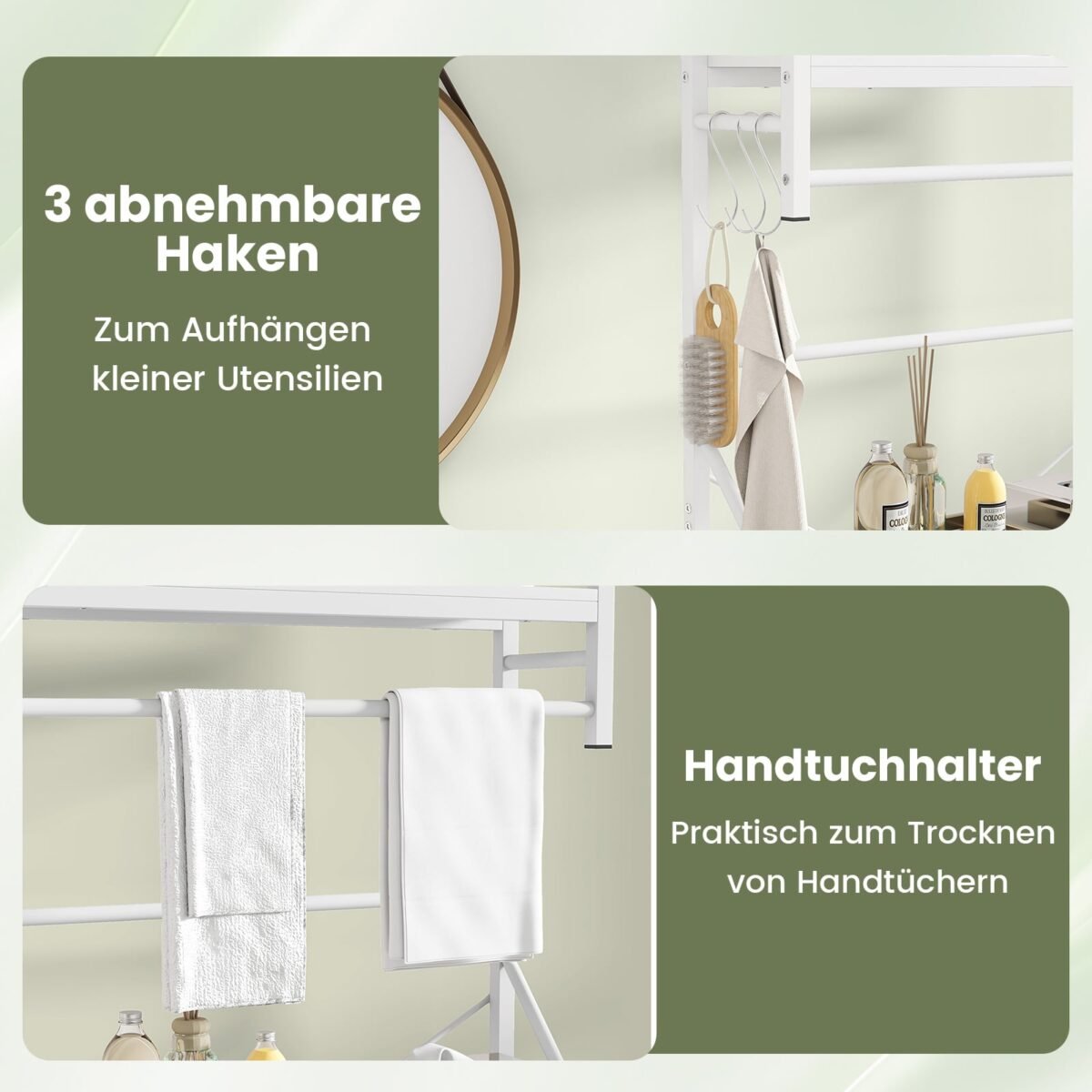 Erdvę taupanti 3 pakopų lentyna virš tualeto (Balta) – Paveikslėlis 4