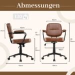Ergonominė biuro kėdė su porankiais ir reguliuojamu aukščiu (Ruda) – Paveikslėlis 2