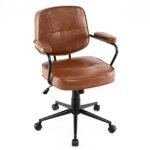 Ergonominė biuro kėdė su porankiais ir reguliuojamu aukščiu (Ruda)
