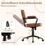 Ergonominė biuro kėdė su porankiais ir reguliuojamu aukščiu (Ruda) – Paveikslėlis 3