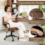 Ergonominė biuro kėdė su porankiais ir reguliuojamu aukščiu (Ruda) – Paveikslėlis 5