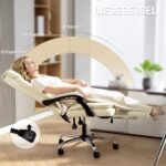 Ergonomiška dirbtinės odos biuro kėdė su pakoja ir atlošimu – Paveikslėlis 4