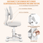 Ergonomiškas vaikiškas aukščio reguliavimo rašomasis stalas su kėde (Natūrali) – Paveikslėlis 4