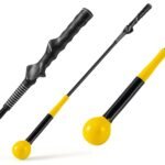 Golfo mosto treniruoklis su svoriuota galva ir ergonomiška rankena (Geltona)