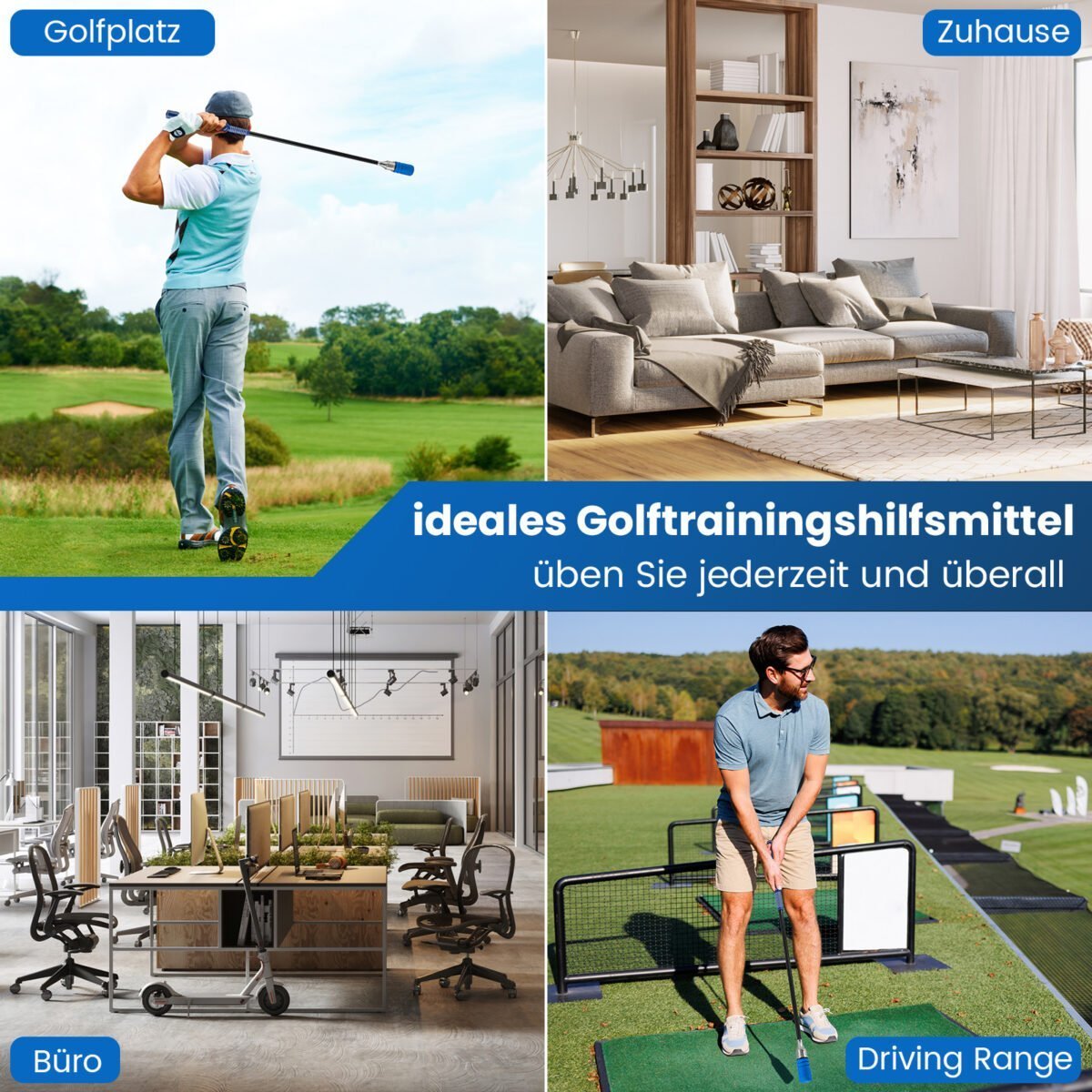 Golfo treniruoklis su garsiniu grįžtamuoju ryšiu ir ergonomiška rankena (Mėlyna) – Paveikslėlis 3