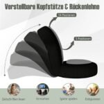 Grindų krėslas su reguliuojama nugaros ir galvos atrama (Pilka)