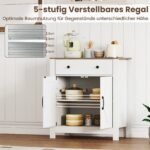 Indauja su stalviršiu stalčiumi ir reguliuojama lentyna (Natūrali ir balta) – Paveikslėlis 5