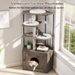 Kačių draskyklė su integruota tualeto spintele ir nameliu (Ruda) – Paveikslėlis 3